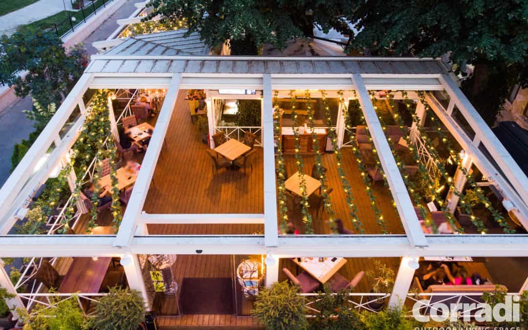 Restaurant Teatris Galati, Romania 11.2019 – pergole retractabile, inchidere terasa