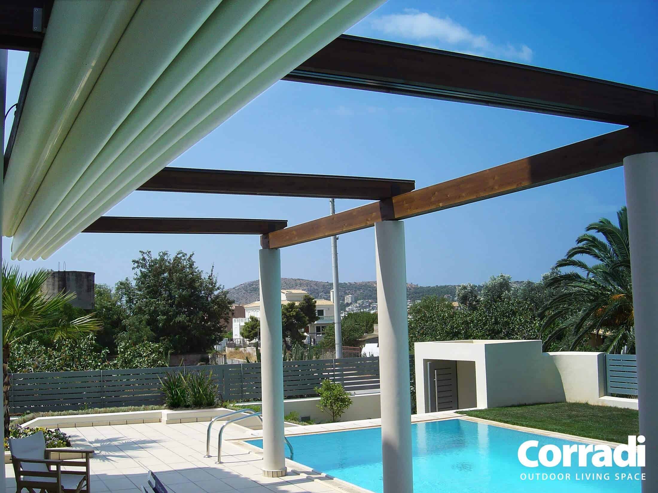 pergole retractabile pentru terasa si gradina de calitate design deosebit made in Italy